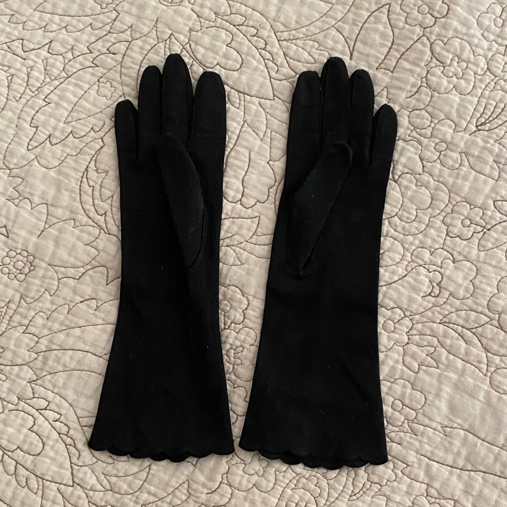Vintage black mid length cocktail gloves